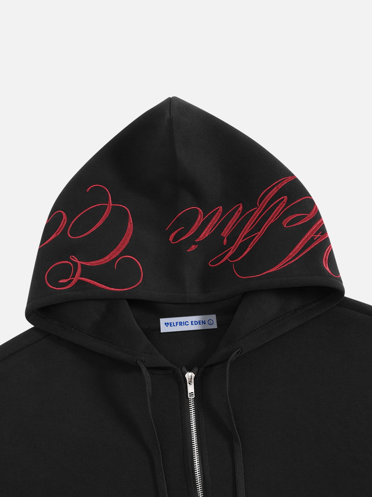 Boxy Script Embroidery Hoodie Sets