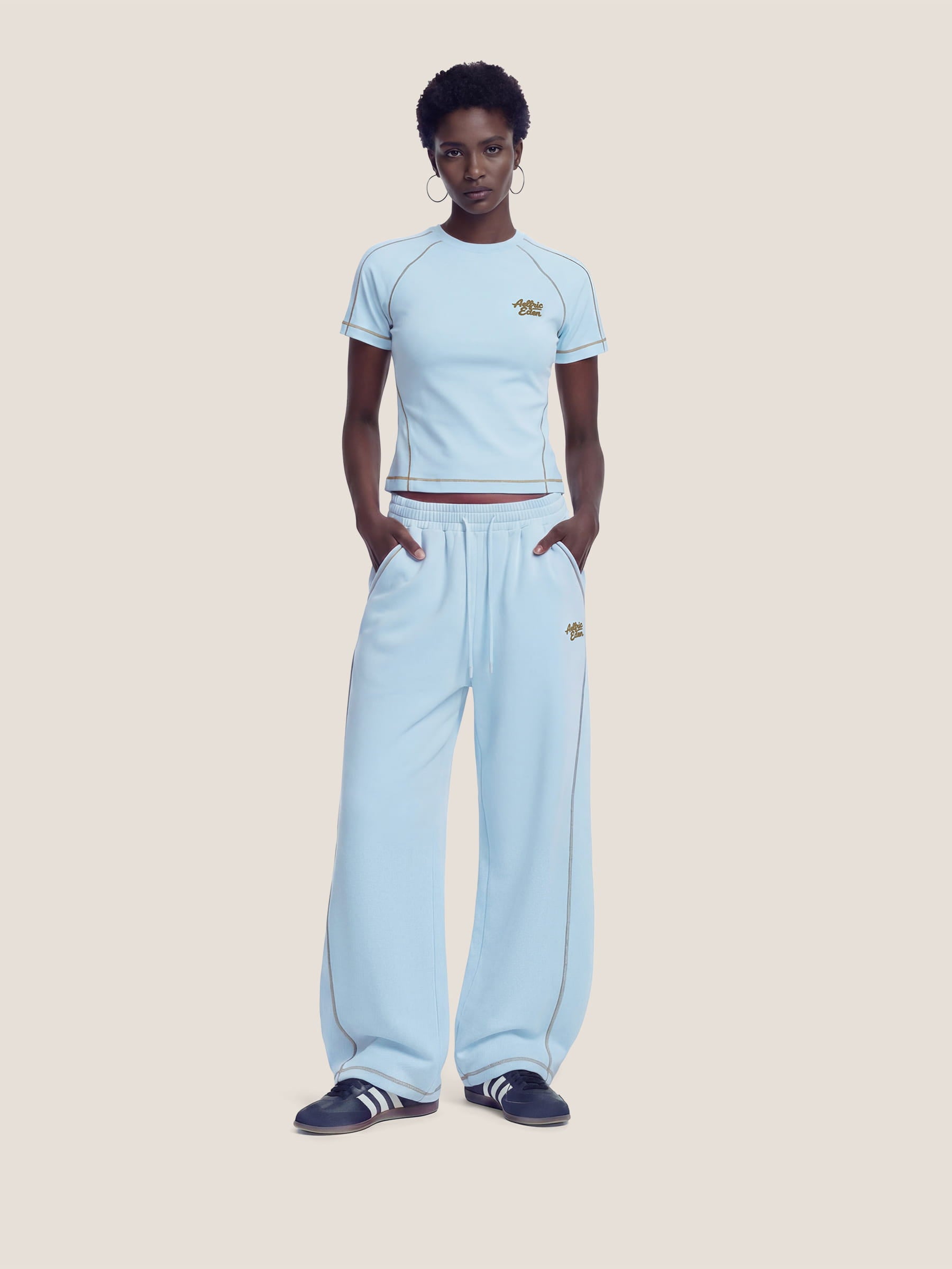 Slim Sweat Sets-Blue