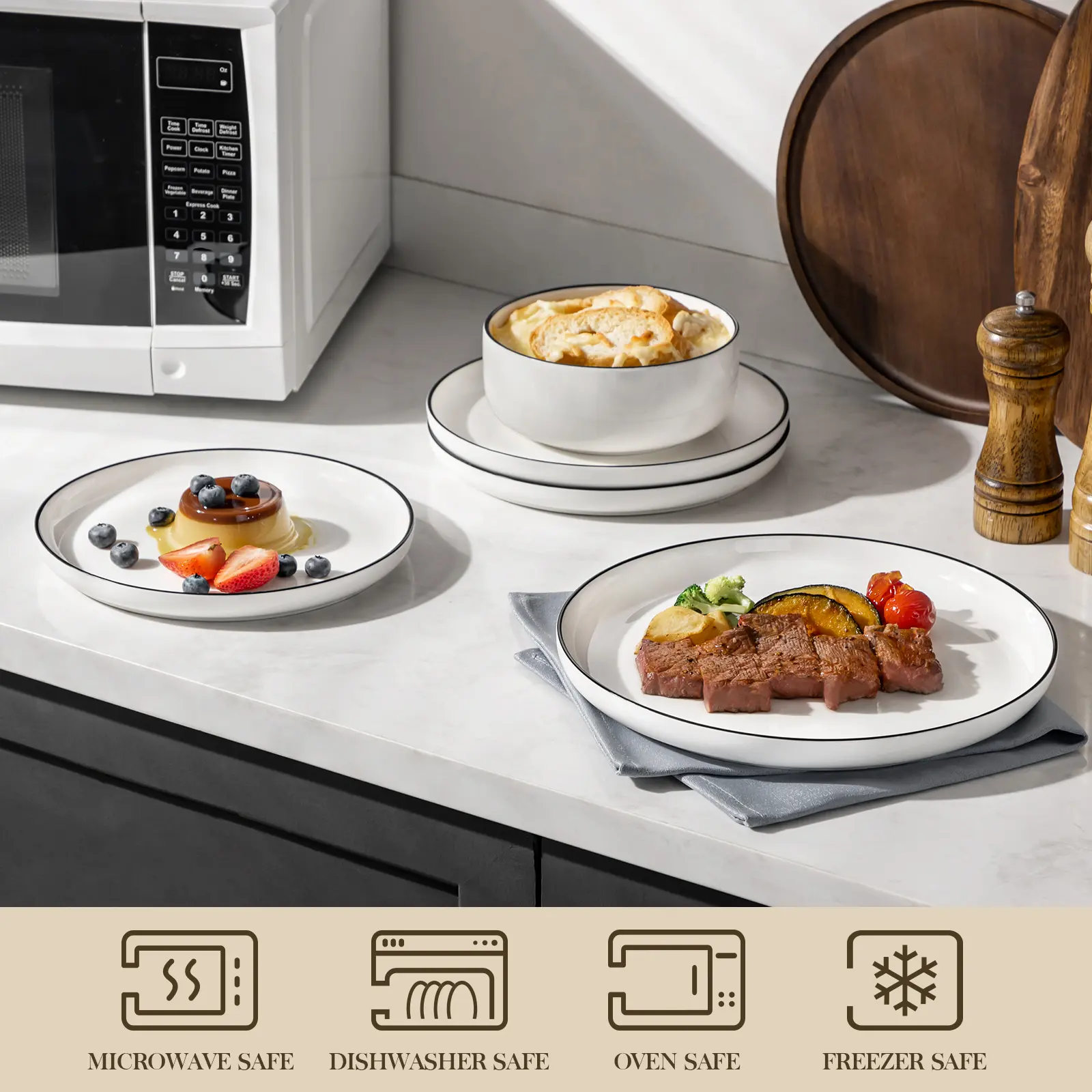 12/16/18/24 Pieces Porcelain Dinnerware Set
