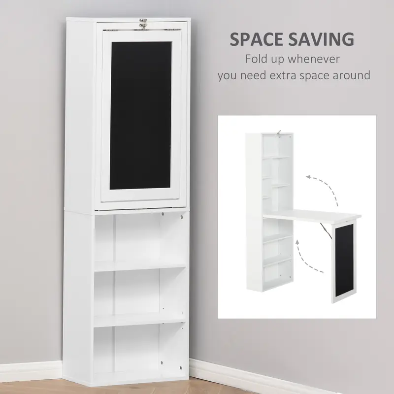 Fold-out Convertible Wall Mount Writing Desk Cabinet
