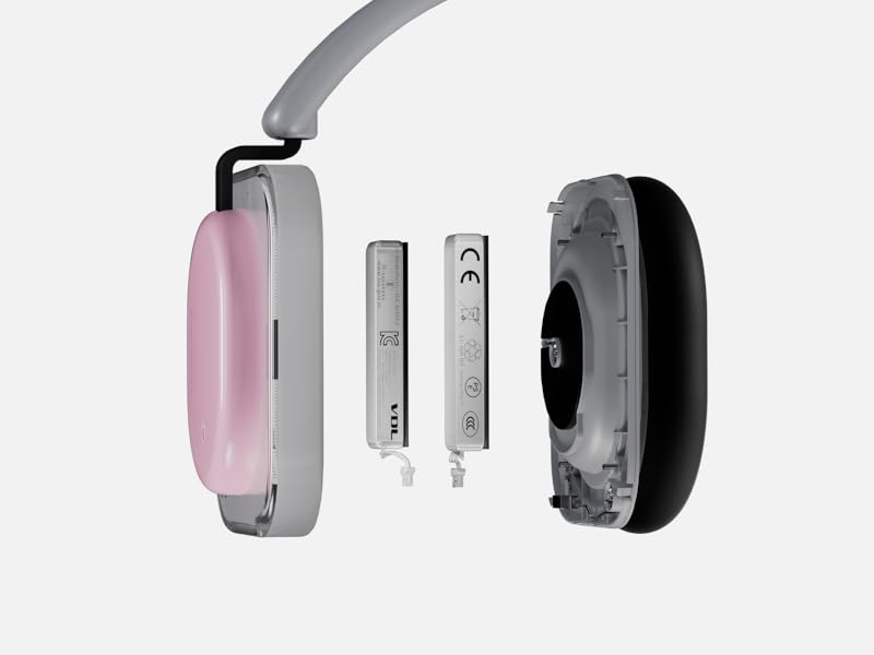 Wireless over-ear headphones with hybrid active noise cancellation in multiple colors