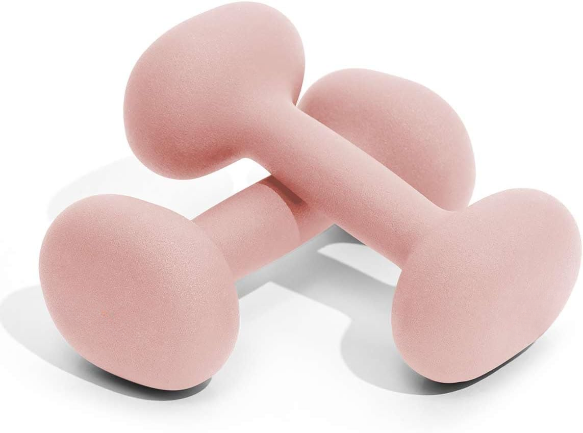 A pair of dumbbells. Non-Slip Hand Weights for Home Gym, Strength Training, and Full-Body Workouts.
