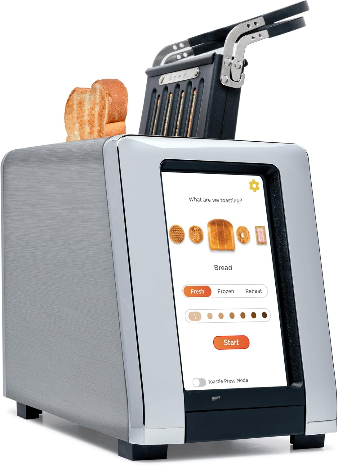 Touchscreen Smart Toaster + Toastie Press – Choose from 6 Bread Types.