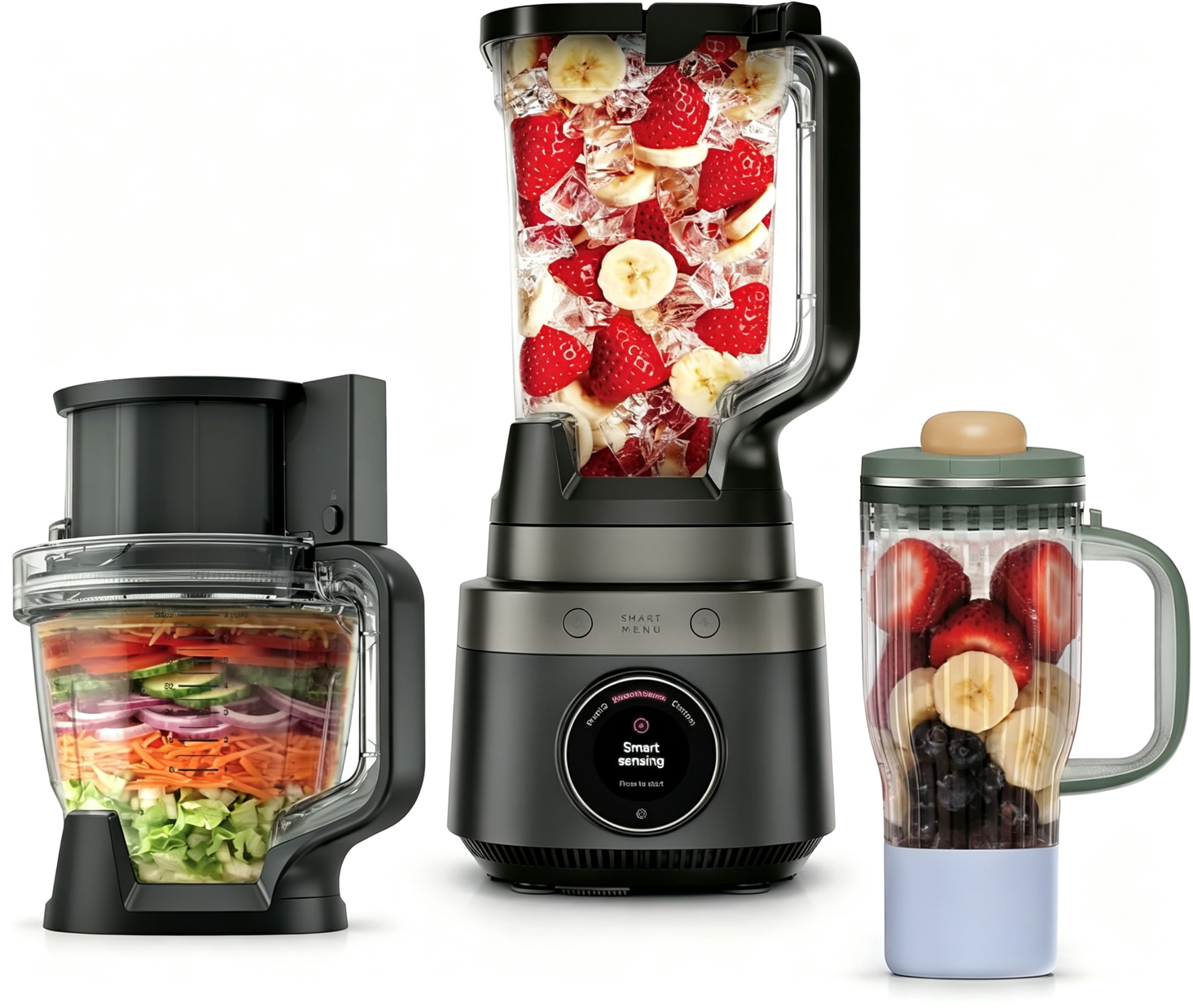 Ninja CrushBOSS 3-in-1 Blender & Food Processor, 1850PW, Onyx, LB401BK