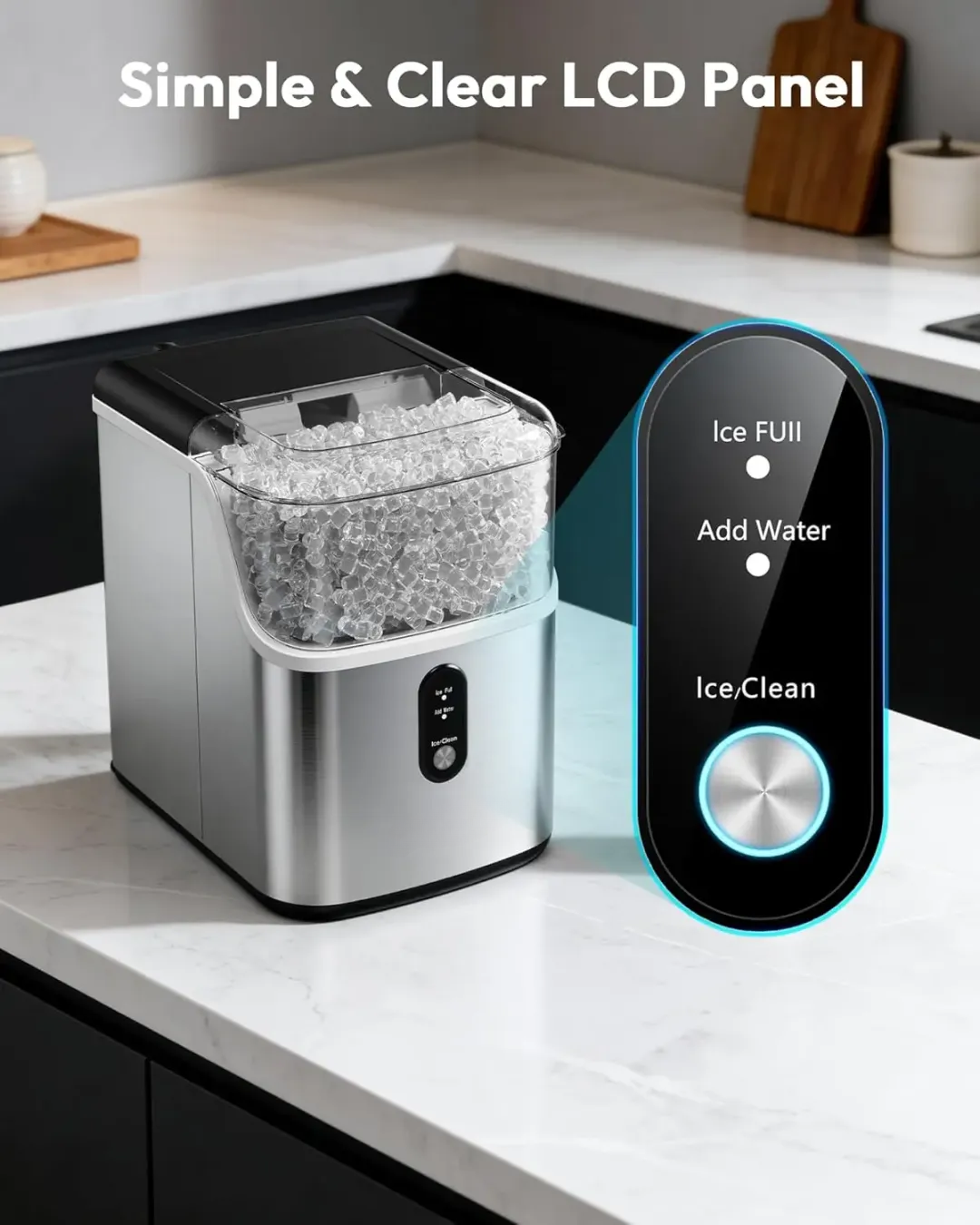  Nugget Ice Maker - 35lbs/24H Self-Cleaning