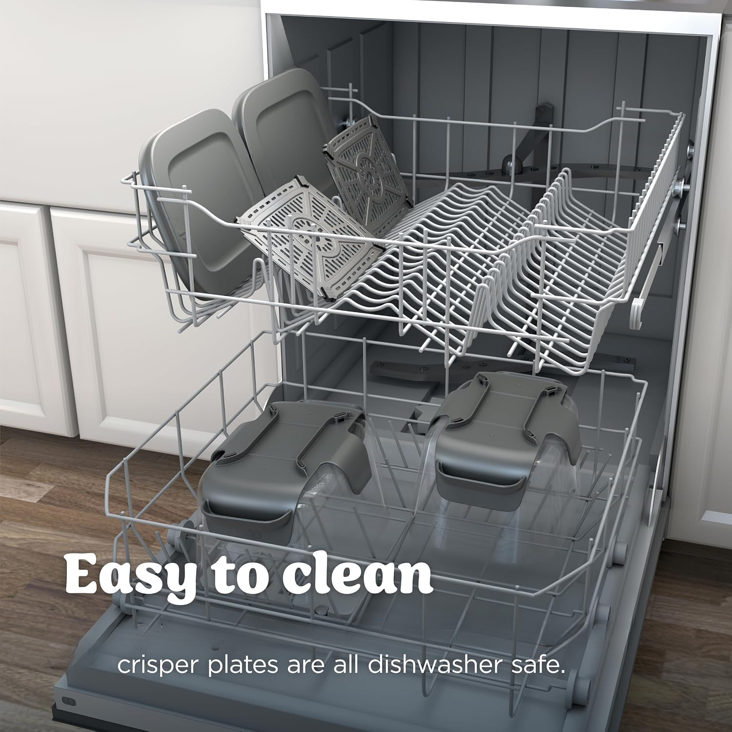 Crispi DualZone 6-in-1 Glass Air Fryer | With Nontoxic, 2x 4qt Containers & Lids | Microwave, Freezer, Dishwasher Safe | 450°F Max Temp | 1785 Watt |