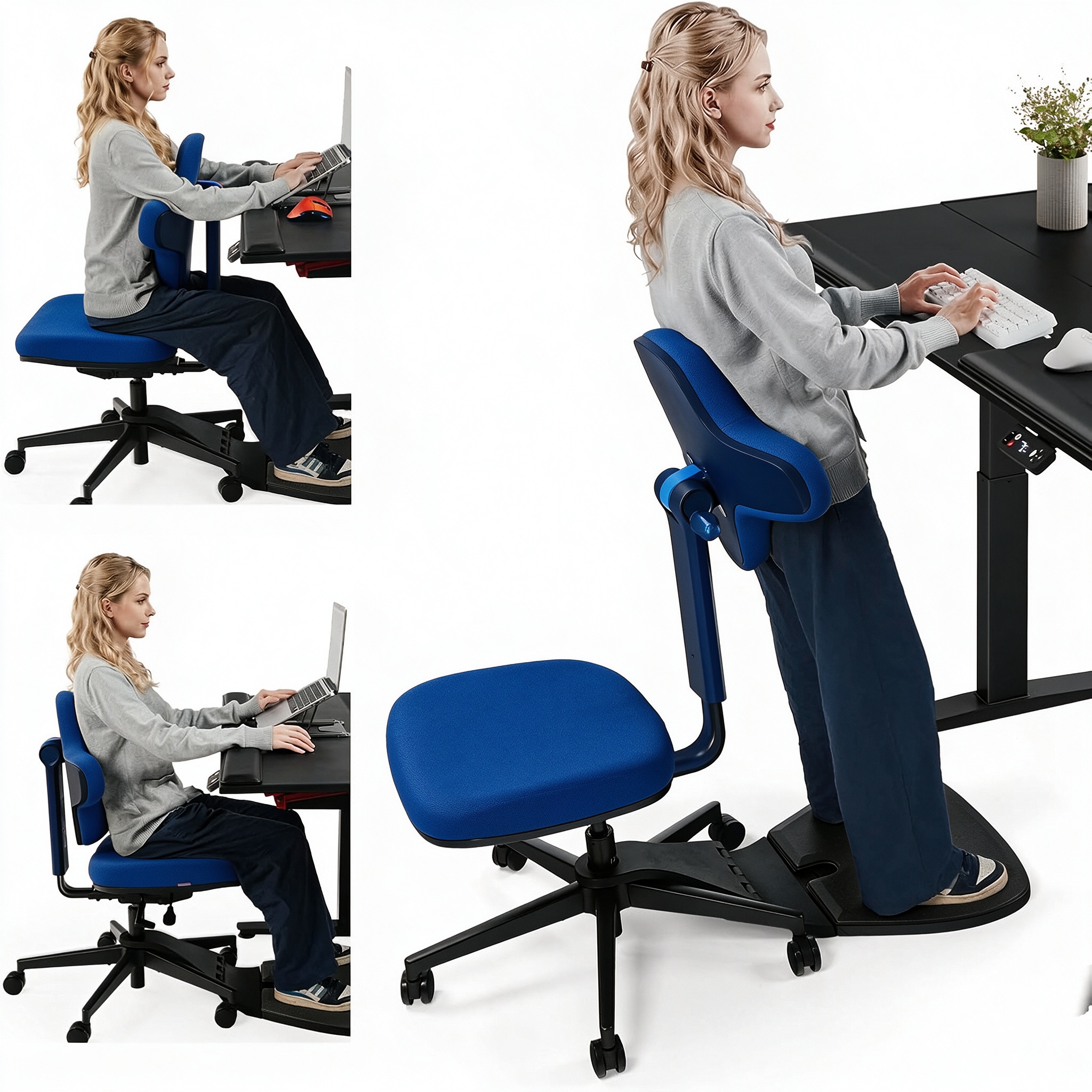 Standing Desk Chair, 6-in-1 Ergonomic Standing Mate Chair.