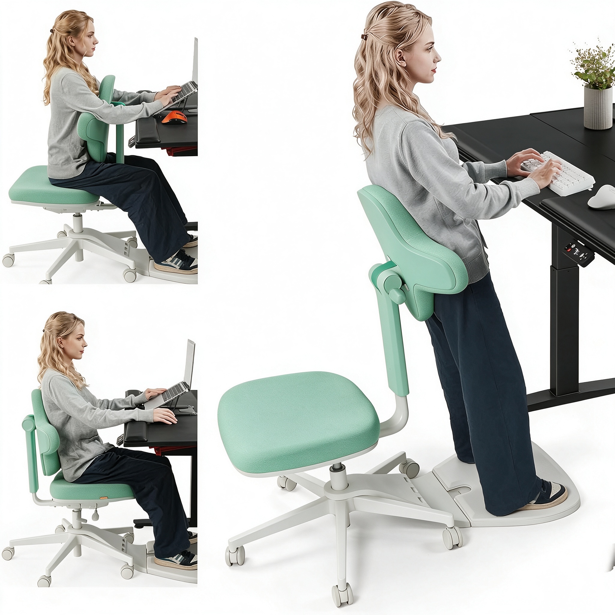 Standing Desk Chair, 6-in-1 Ergonomic Standing Mate Chair.