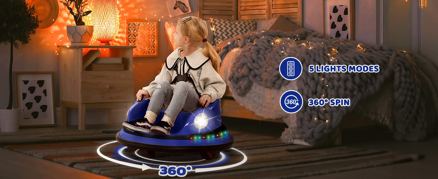 Safety features showing 5-point safety belt anti-collision strip and high-quality materials