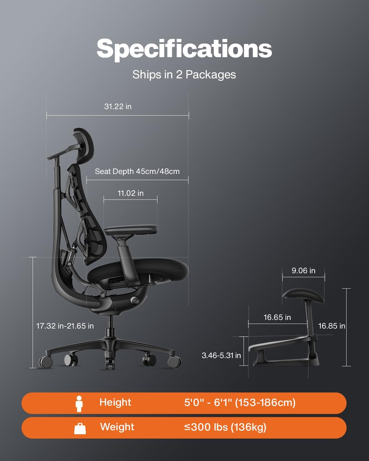 Dynamic Ergonomic Office Chair, Built-in Fan.