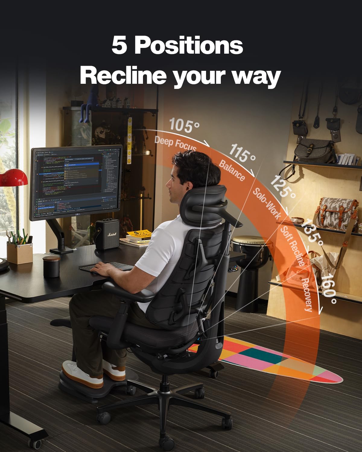 Dynamic Ergonomic Office Chair, Built-in Fan.