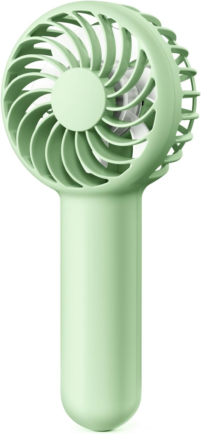 Mini Portable Handheld Fan, 3 Speed Powerful Battery Operated, Small USB Rechargeable Personal Fan for Makeup Eyelash, Camping Beach Airplane Travel Essentials for Women Girls