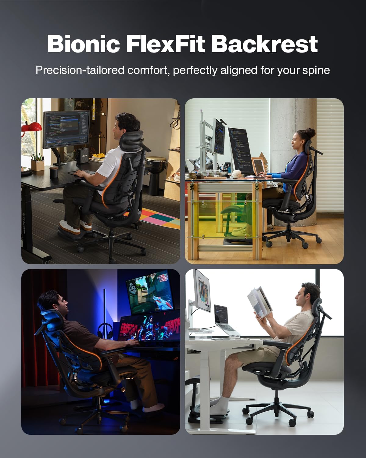 Dynamic Ergonomic Office Chair, Built-in Fan.