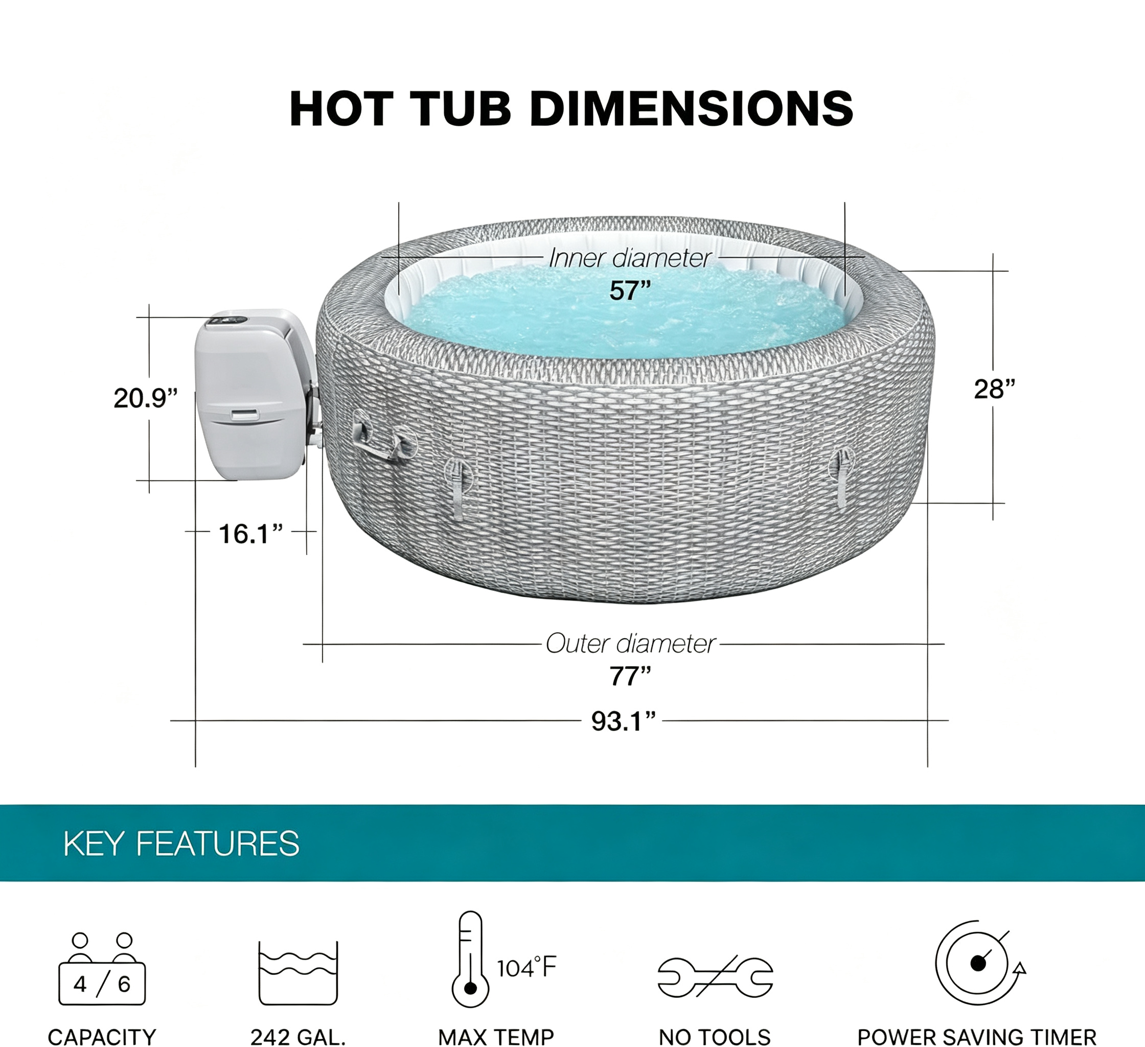 🎉( CLEARANCE SALE ) 🎉✨1-10 Person EnergySense Inflatable Heated Hot Tub
