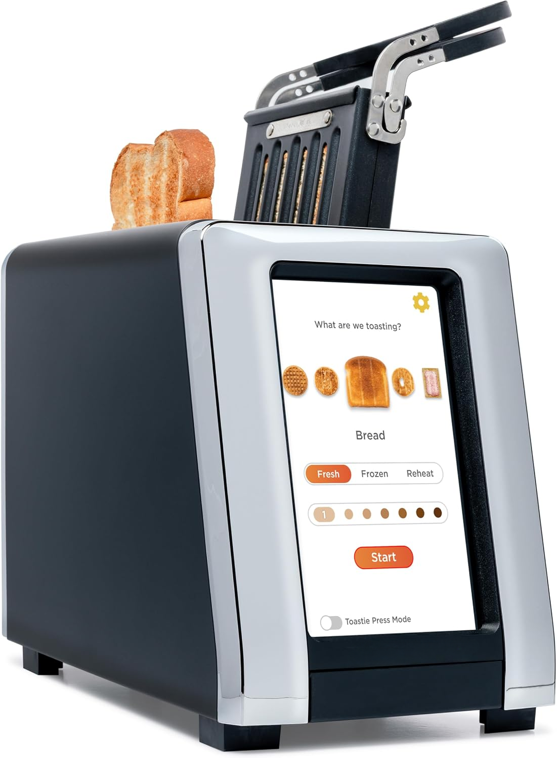 Touchscreen Smart Toaster + Toastie Press – Choose from 6 Bread Types.