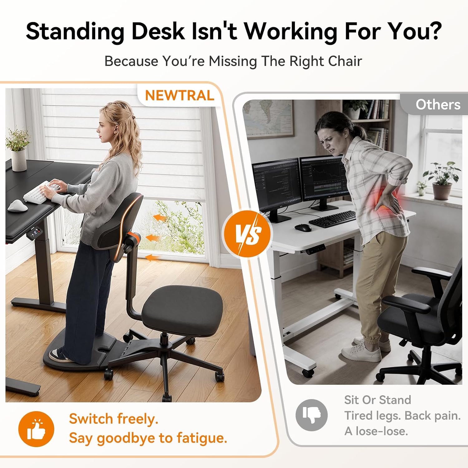Standing Desk Chair, 6-in-1 Ergonomic Standing Mate Chair.