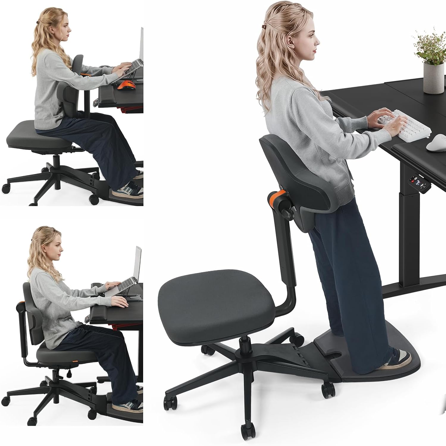 Standing Desk Chair, 6-in-1 Ergonomic Standing Mate Chair.