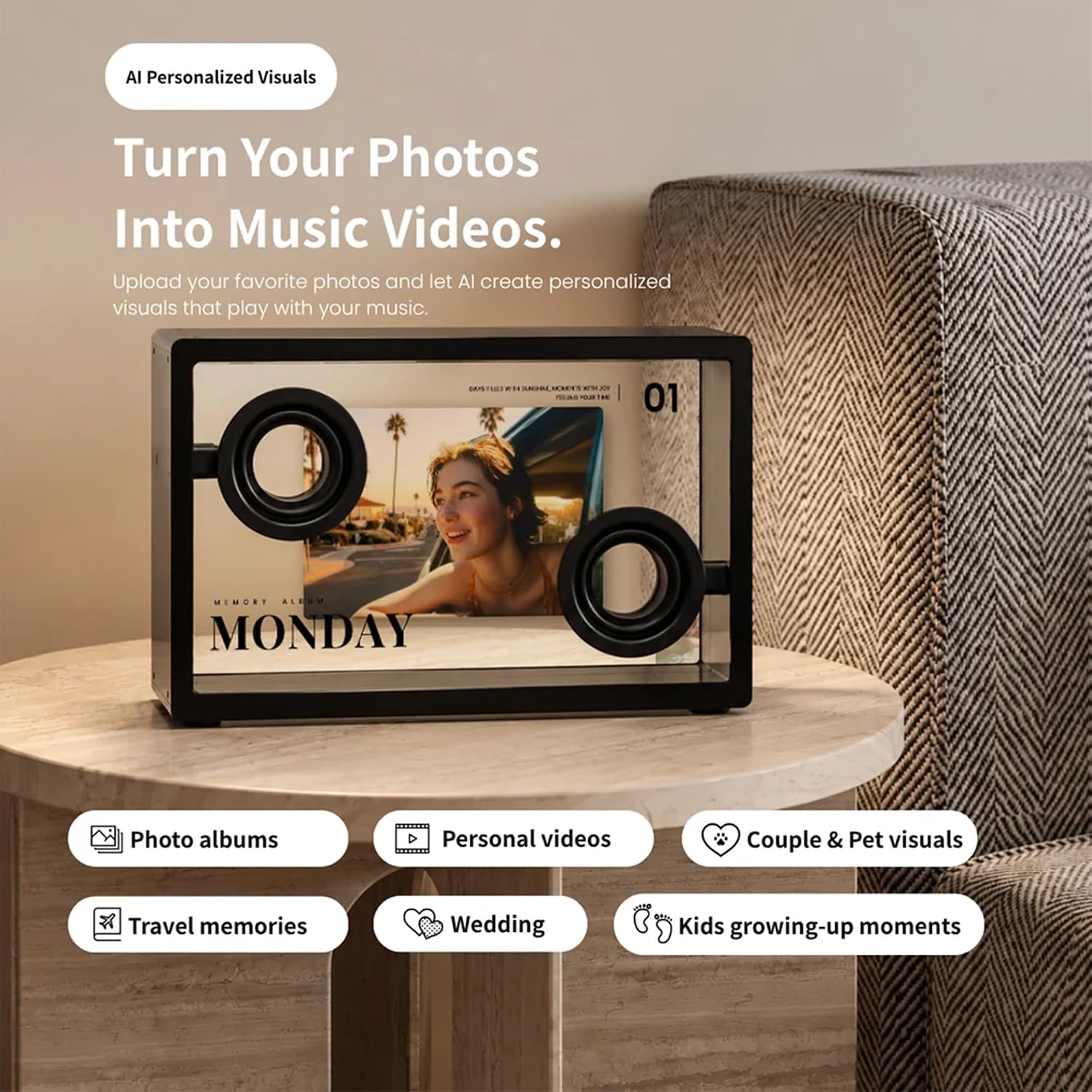 SonicGlass A1 Transparent Lyric Bluetooth Speaker