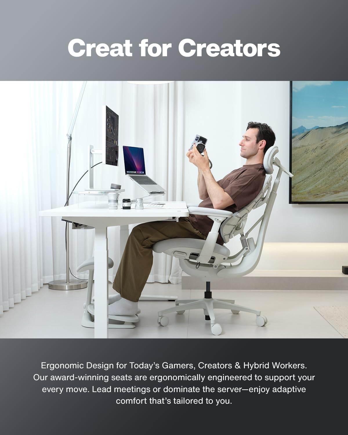 Omni PRO Dynamic Ergonomic Office Chair, Built-in Fan, 48cm