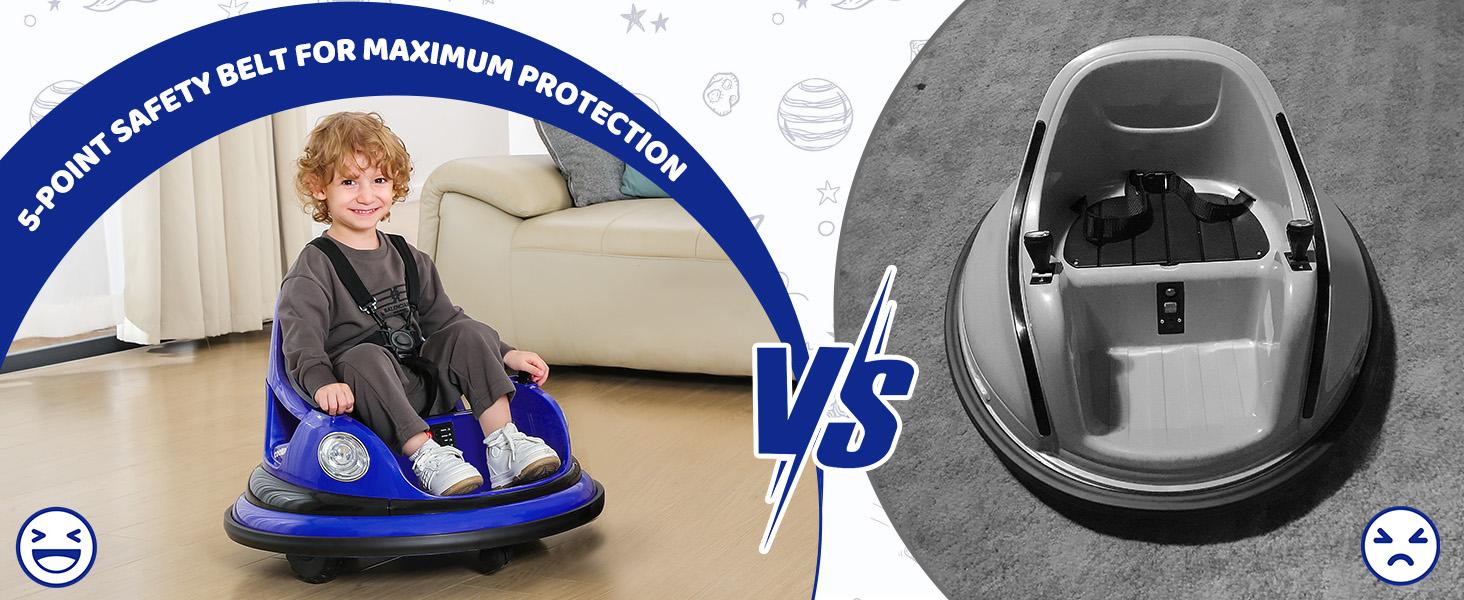 12V kids electric bumper car ride-on toy with LED lights and remote control