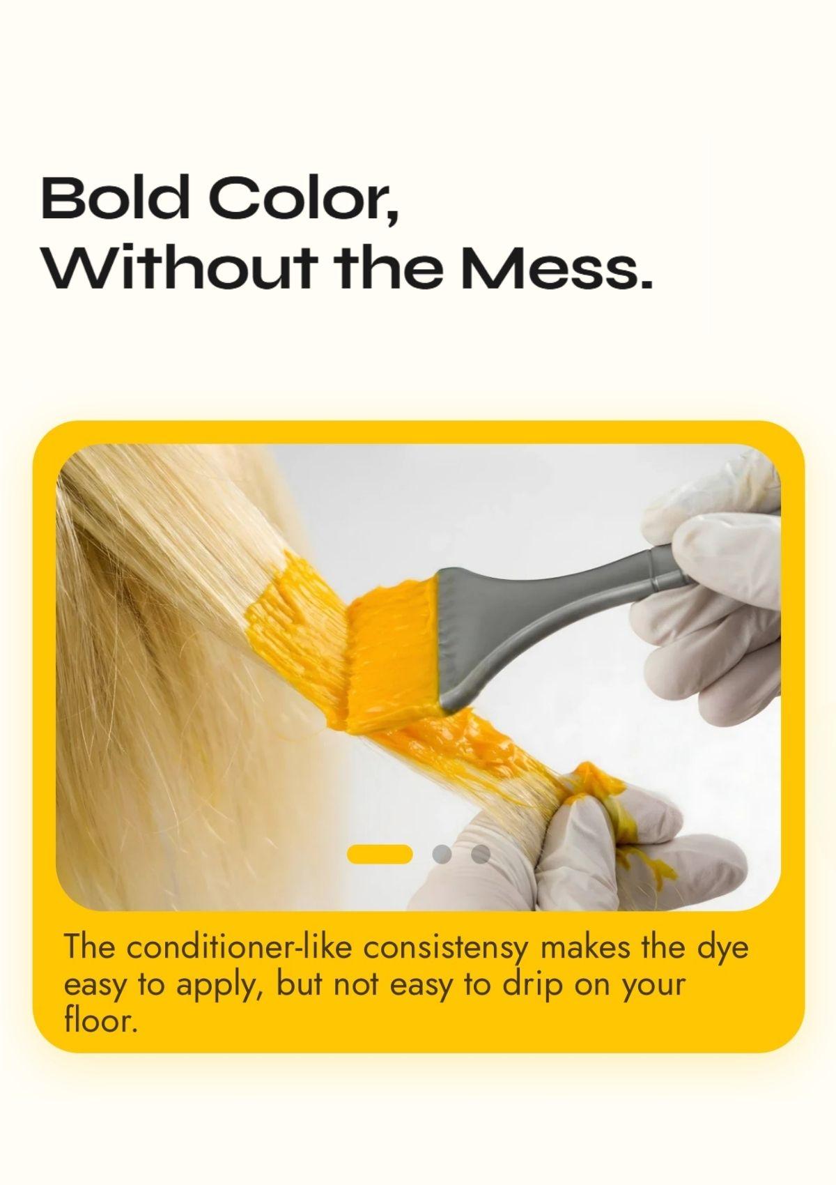 Conditioner-like no-mess dye application