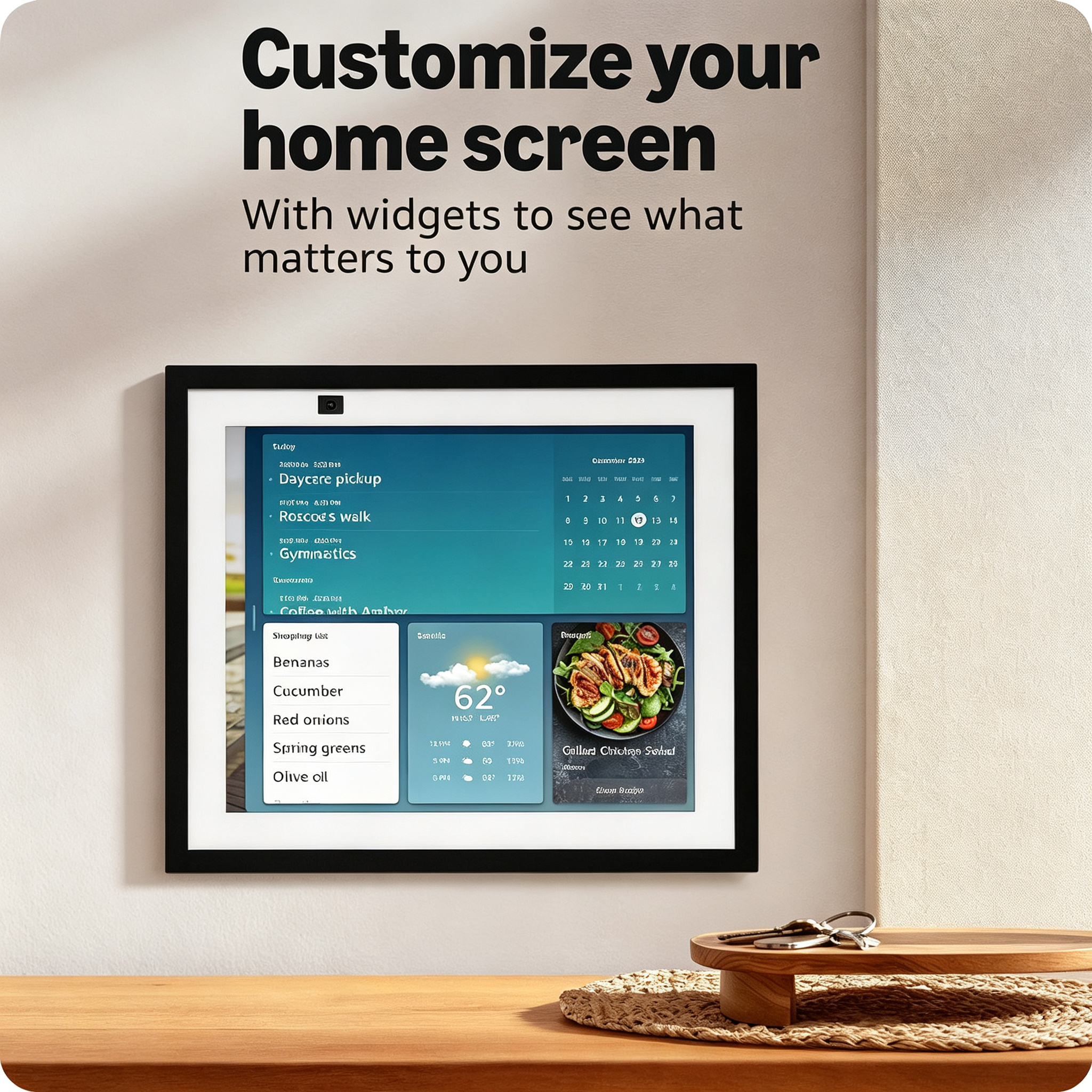 Full HD 15.6" kitchen hub for home organization, with built-in Fire TV.