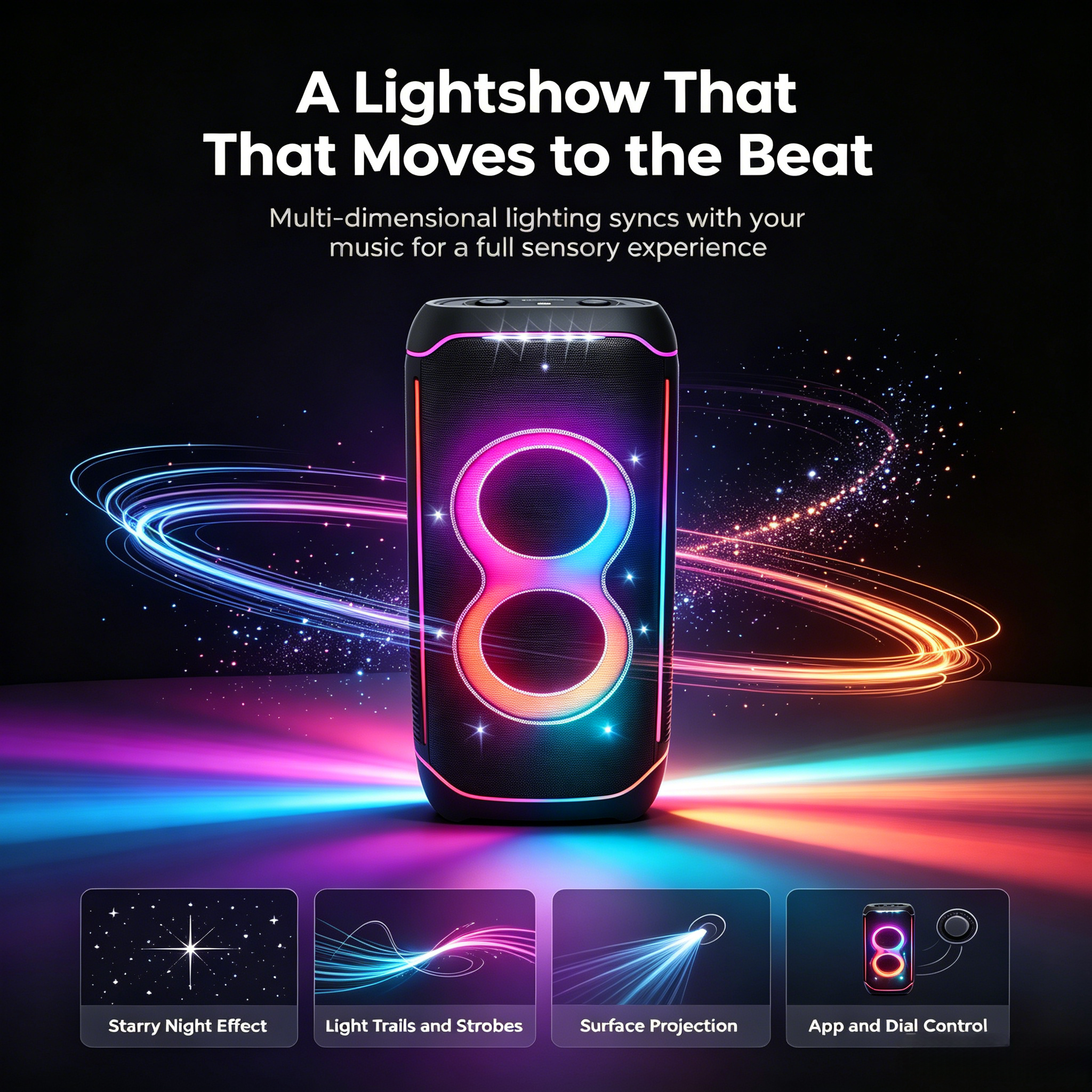 Multi Purpose Party Speaker, with Wi-fi & Bluetooth Connectivity, 