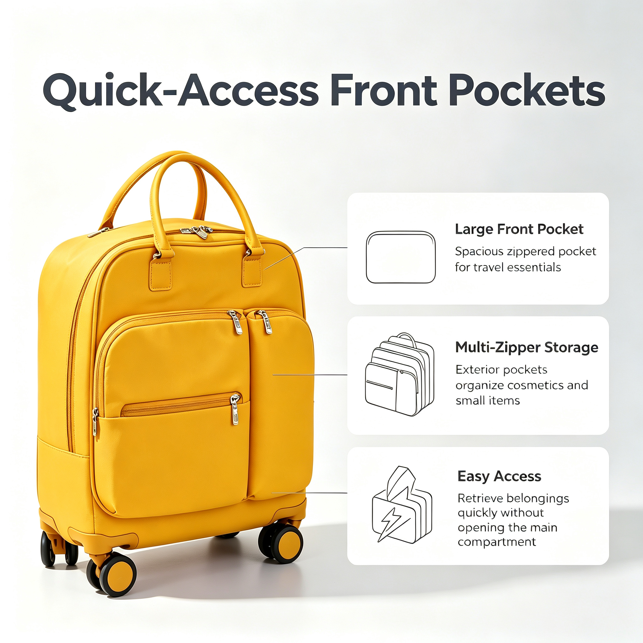18 Inch Lightweight Wheeled Luggage — For Travel, Business & Daily Use.