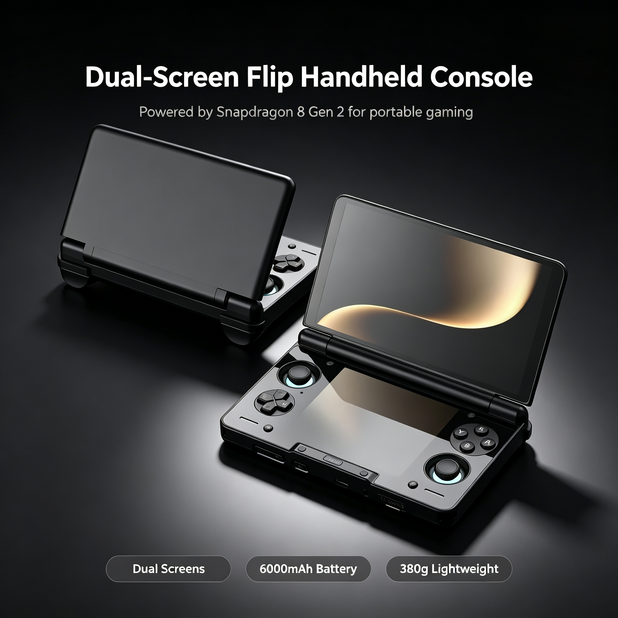 Dual-Screen Flip Handheld Console | Snapdragon 8 Gen 2 Gaming.