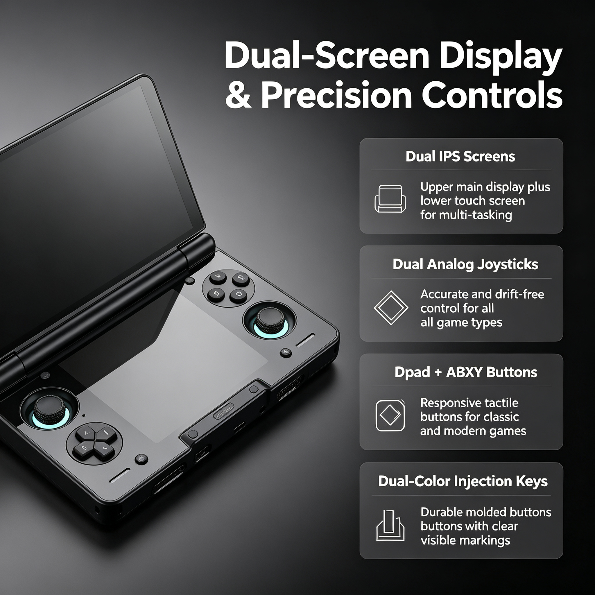 Dual-Screen Flip Handheld Console | Snapdragon 8 Gen 2 Gaming.