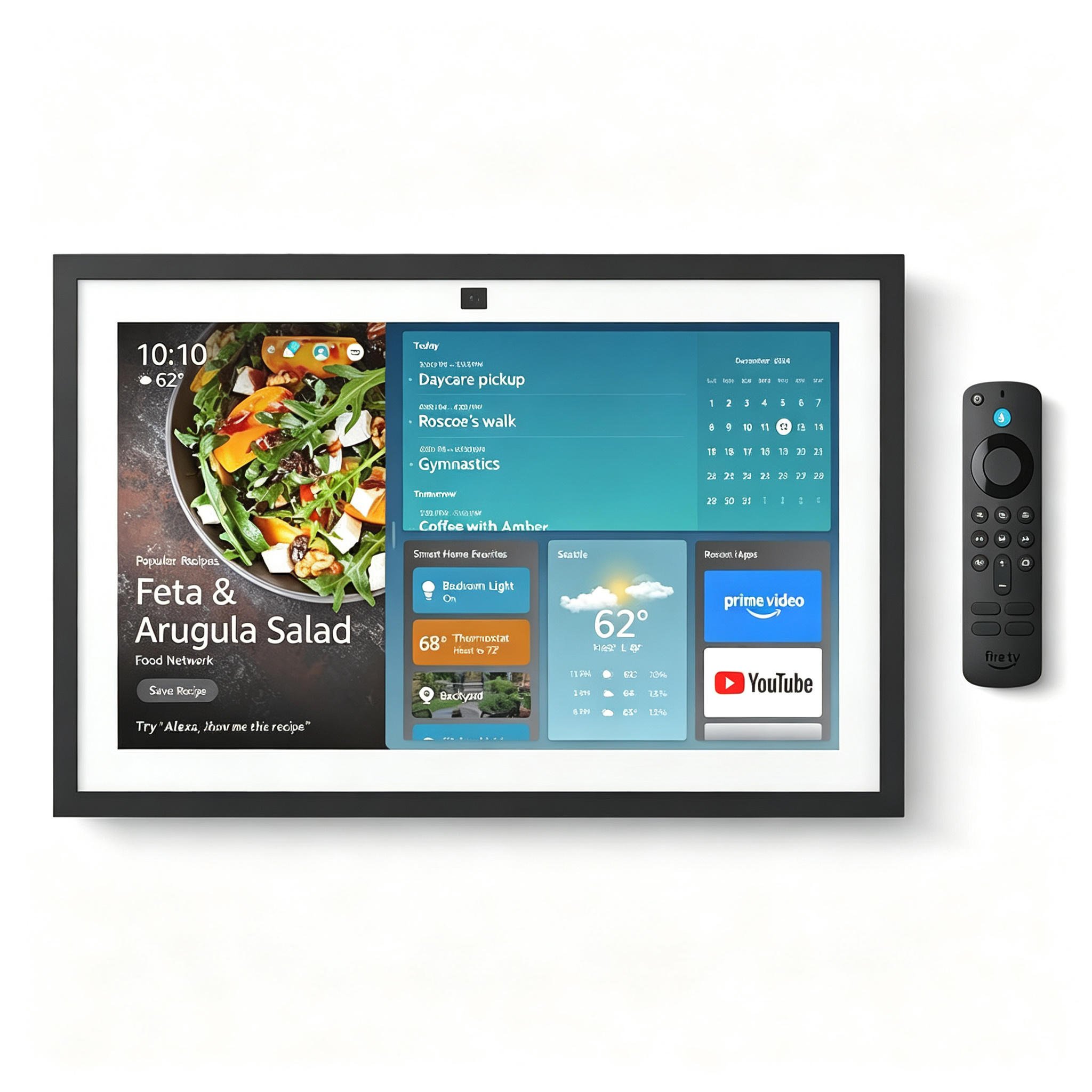 Full HD 15.6" kitchen hub for home organization, with built-in Fire TV.