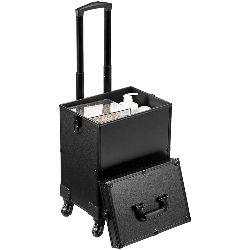 VEVOR 5-in-1 Professional Makeup Train Case - Black