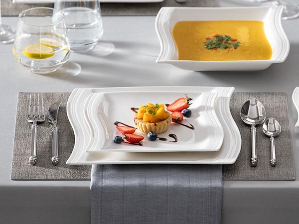 FLORA Marble Porcelain Dinnerware Set