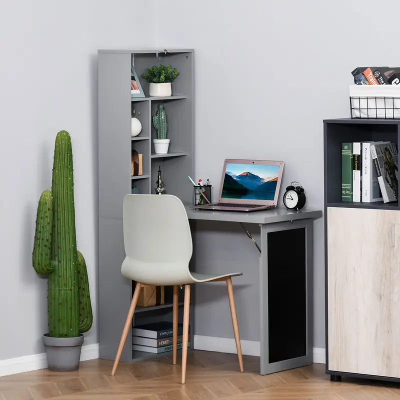 Fold-out Convertible Wall Mount Writing Desk Cabinet