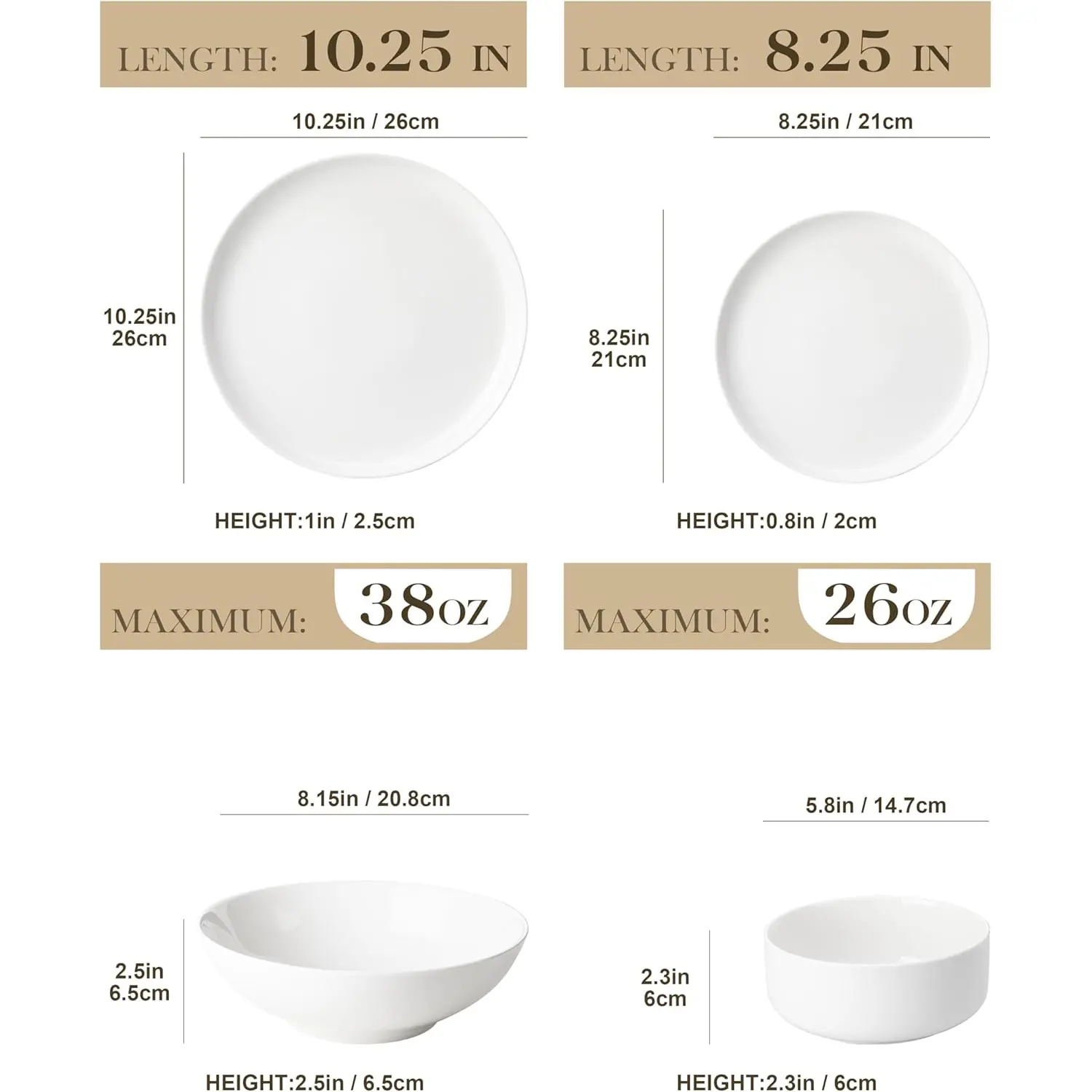 12/16/18/24 Pieces Porcelain Dinnerware Set