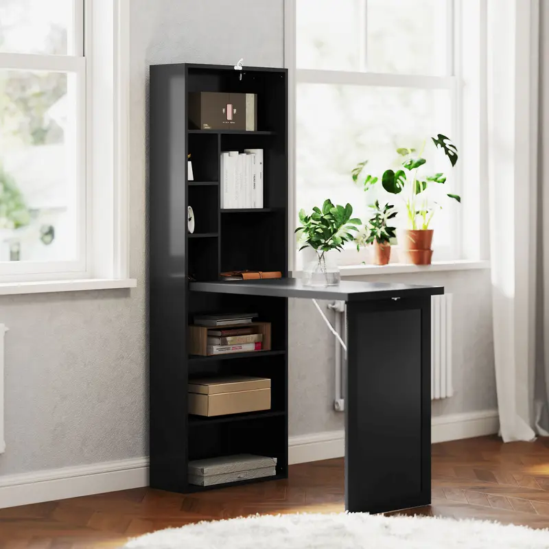 Fold-out Convertible Wall Mount Writing Desk Cabinet
