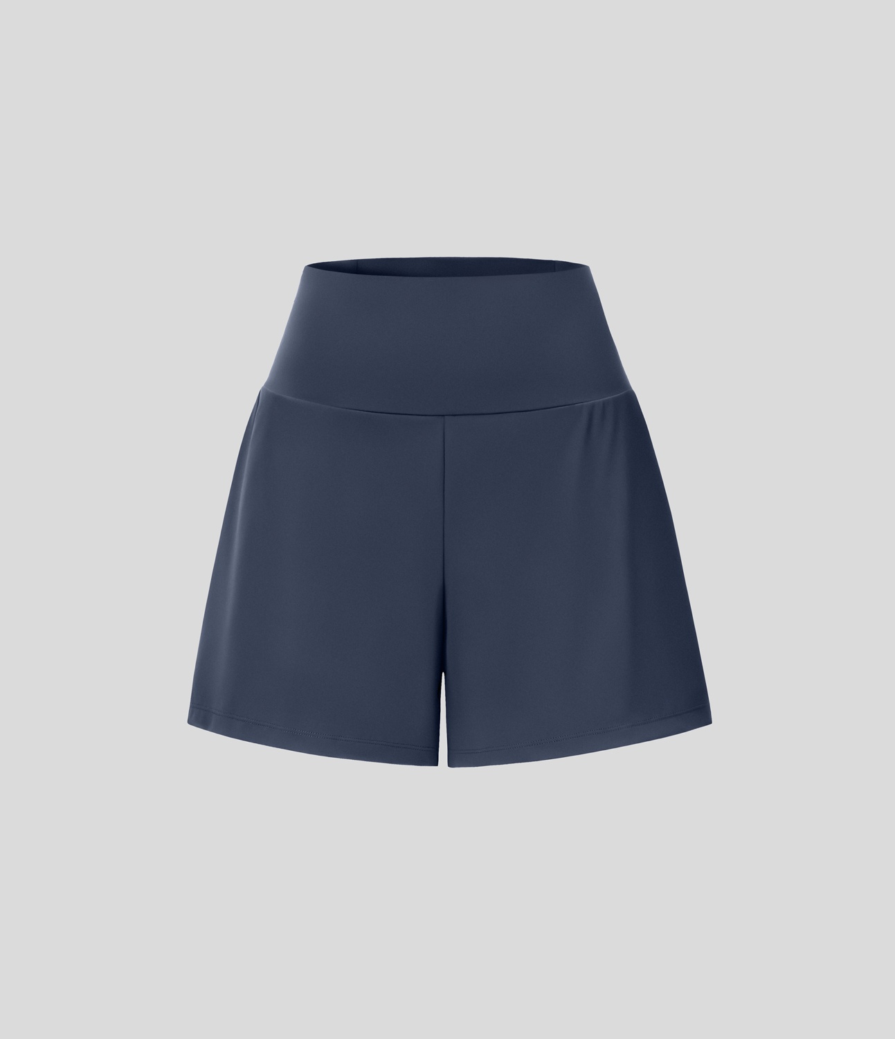 Super High Waisted Back Pocket & Side Hidden Pocket 2-in-1 Yoga Shorts 5''-Longer Length