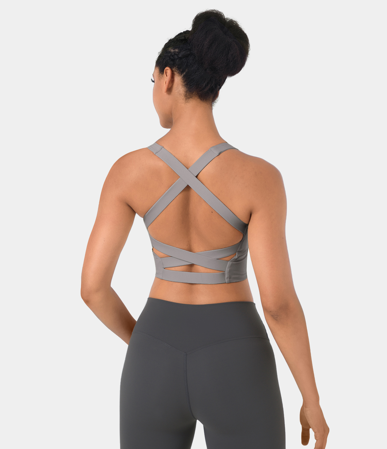 Airy Square Neck Backless Crisscross Cropped Yoga Tank Top-UPF50+