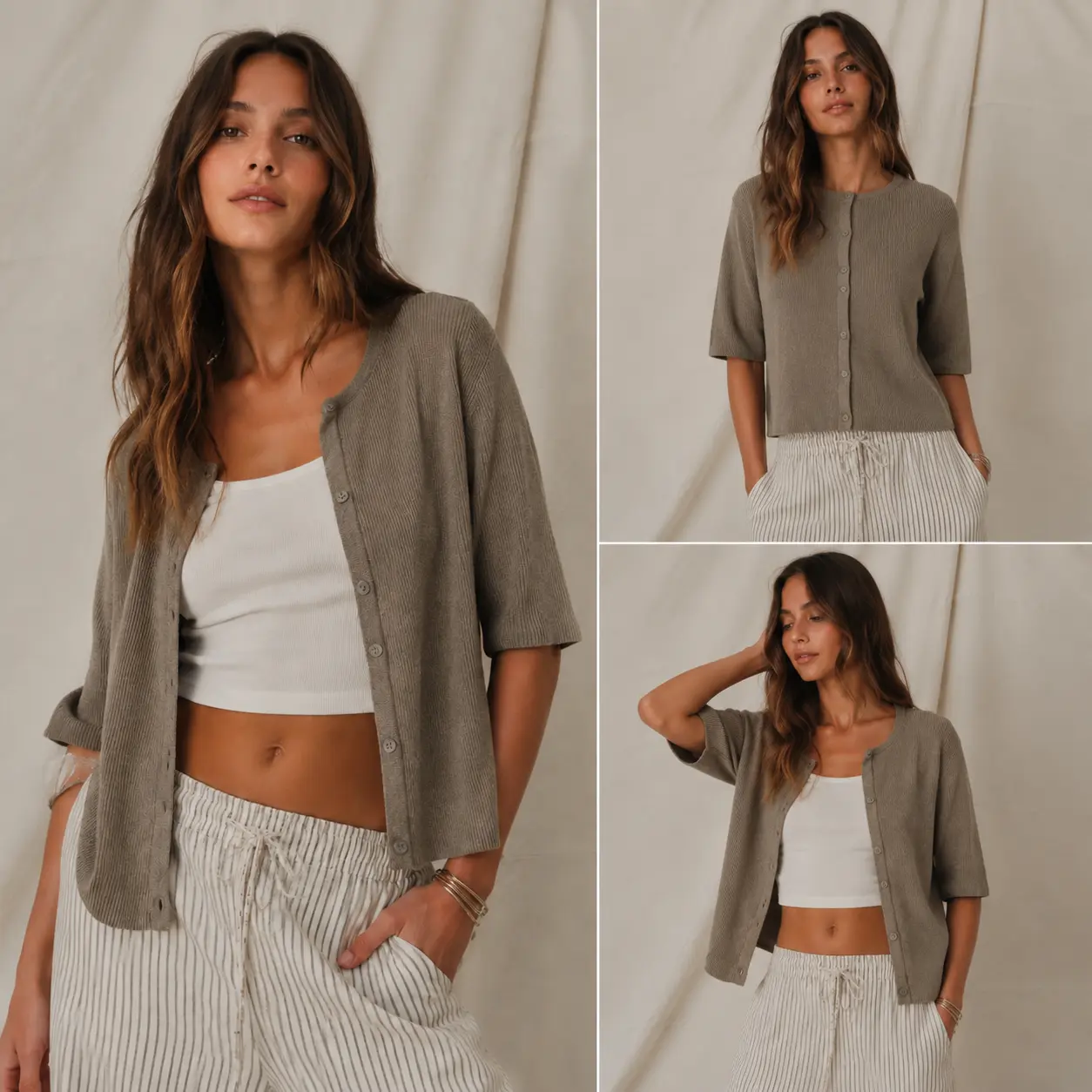 Women's Short Sleeve Cardigan Sweaters