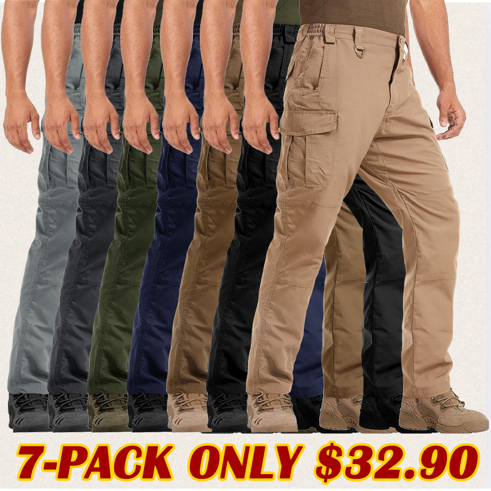 Men's Ripstop Tactical Pants, 9 Pockets, Water Repellent