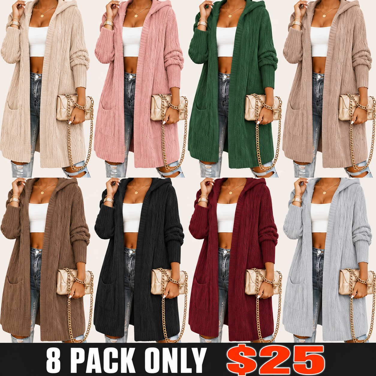 Hooded Long Cardigan Sweater Coat