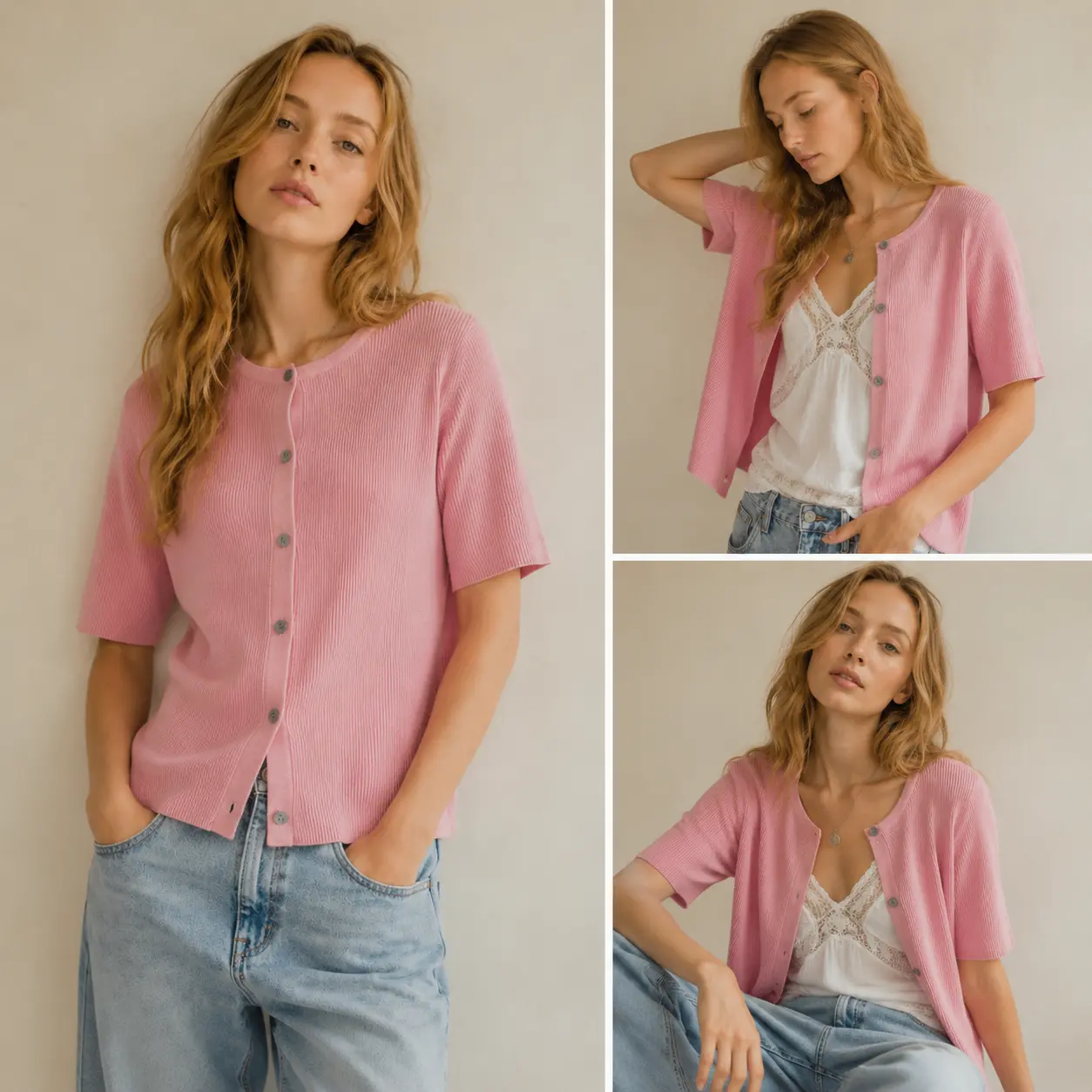Women's Short Sleeve Cardigan Sweaters