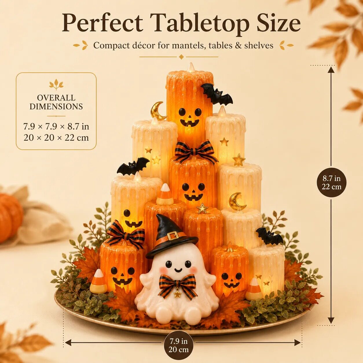 Perfect tabletop sizing and dimensions graphic illustration
