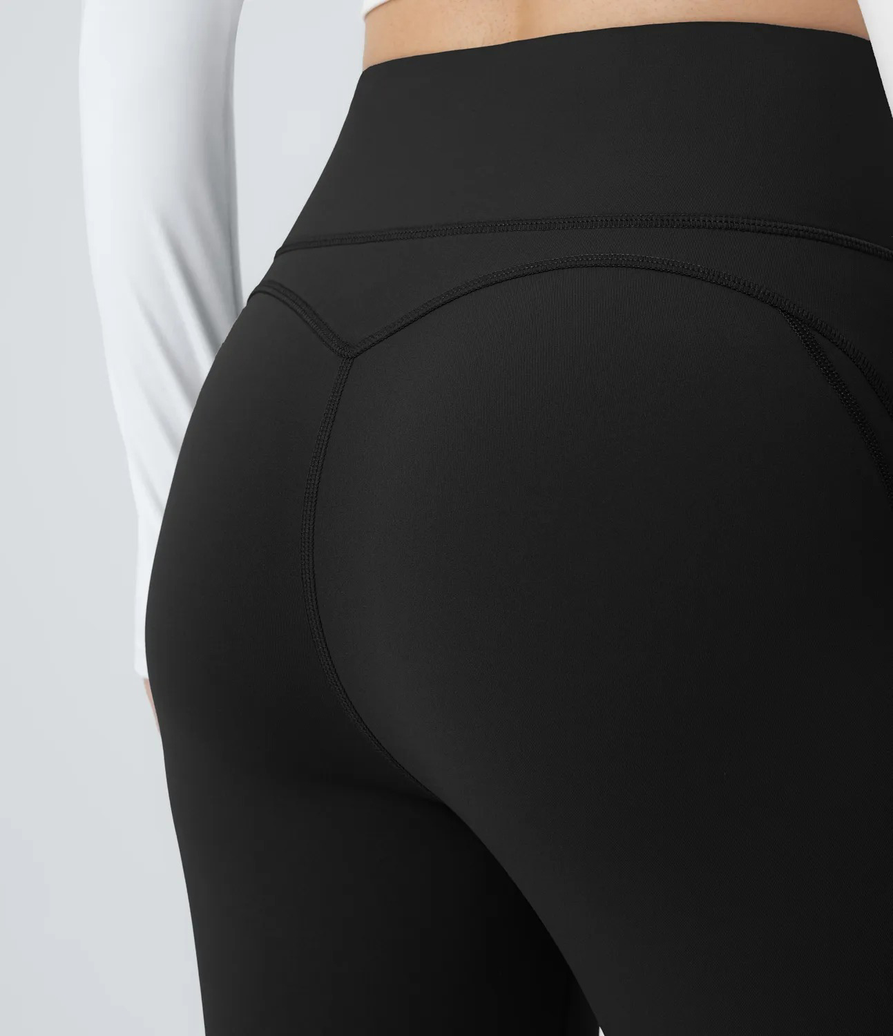 V Shaped High Waisted Thermal Yoga Flare Pants