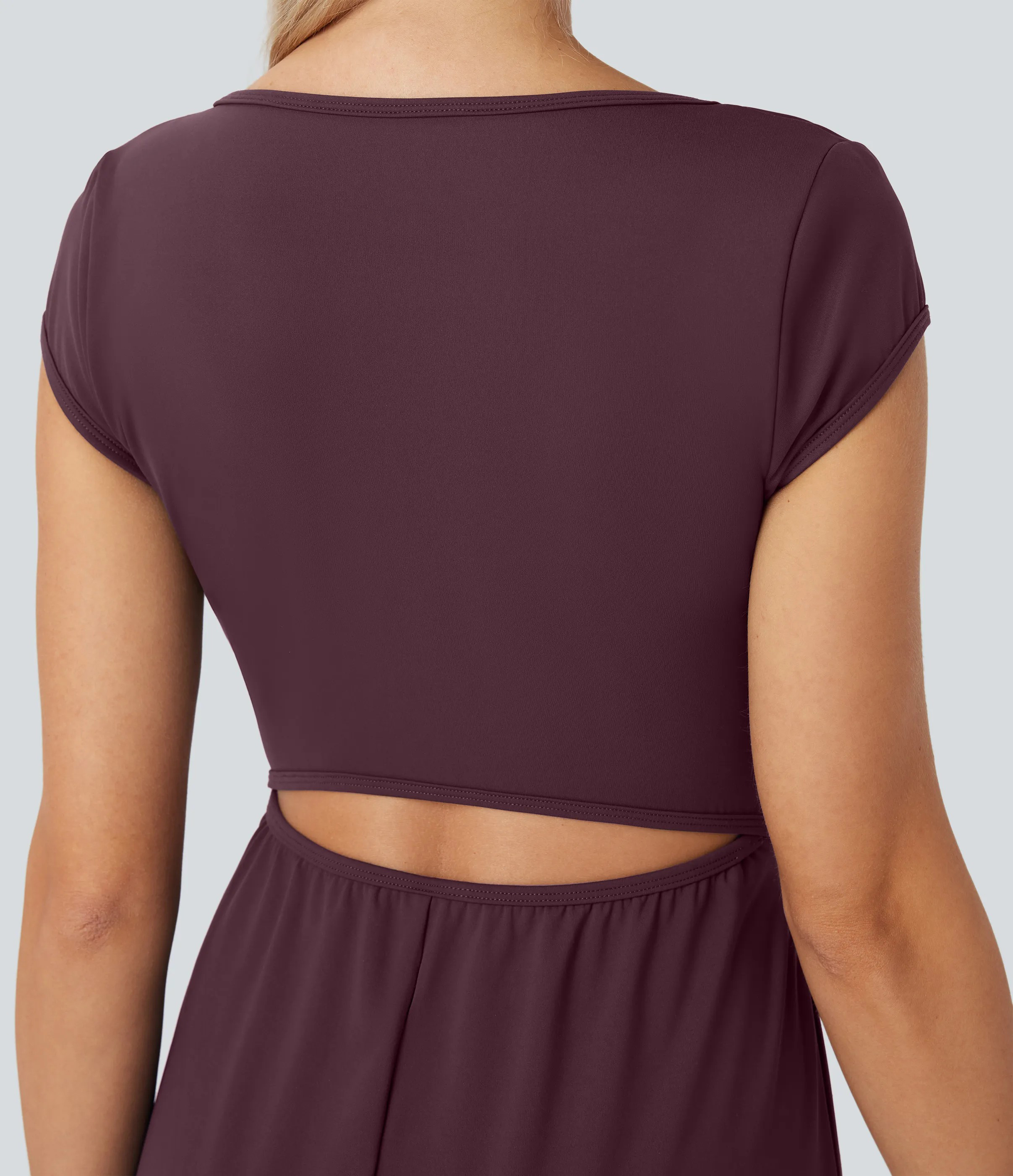 SoftlyZero Airy Short Sleeve Wide Leg Cool Touch Yoga Jumpsuit with Pockets-Easy Peezy Edition
