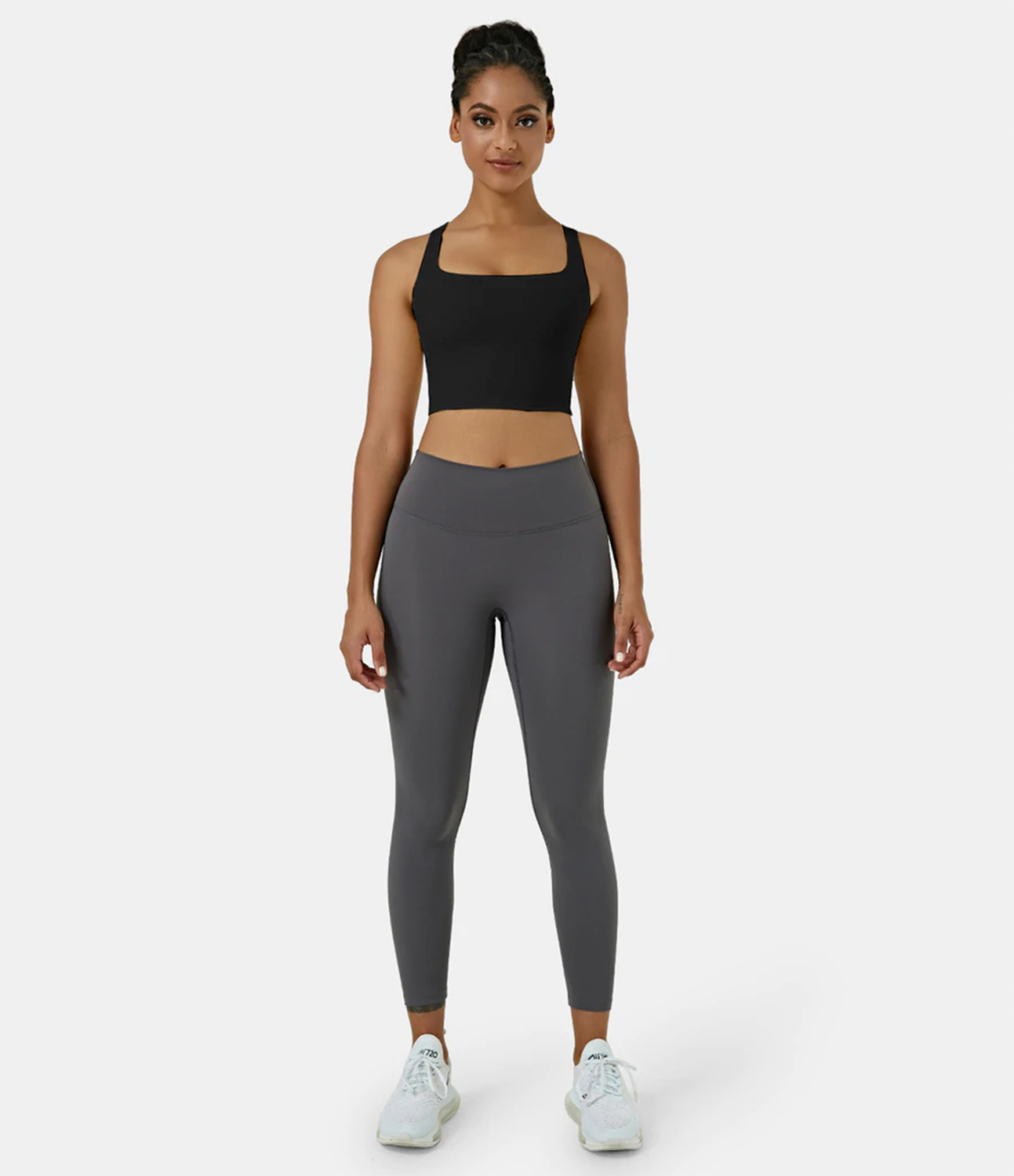 Airy Square Neck Backless Crisscross Cropped Yoga Tank Top-UPF50+