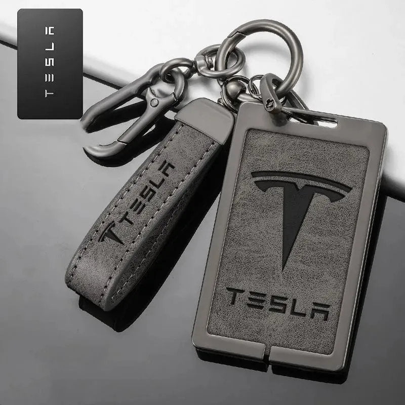 Key Card Holder for All Tesla Models - Zinc Alloy Full Protection with Keychain