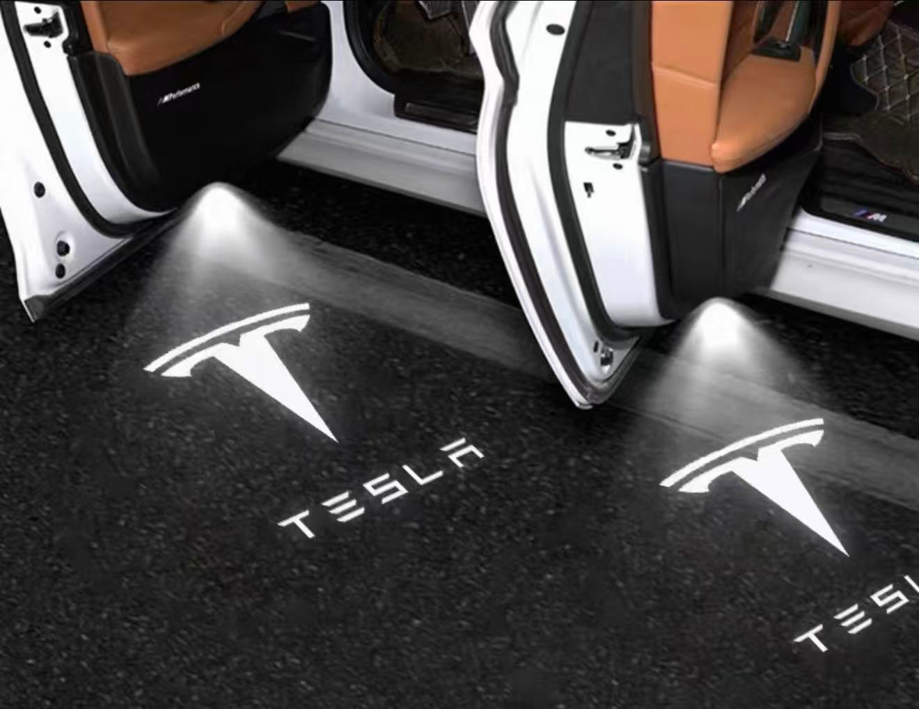 LED Logo Tesla Puddle Lights for Model 3/Y/S/X