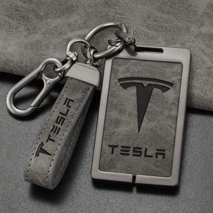 Key Card Holder for All Tesla Models - Zinc Alloy Full Protection with Keychain