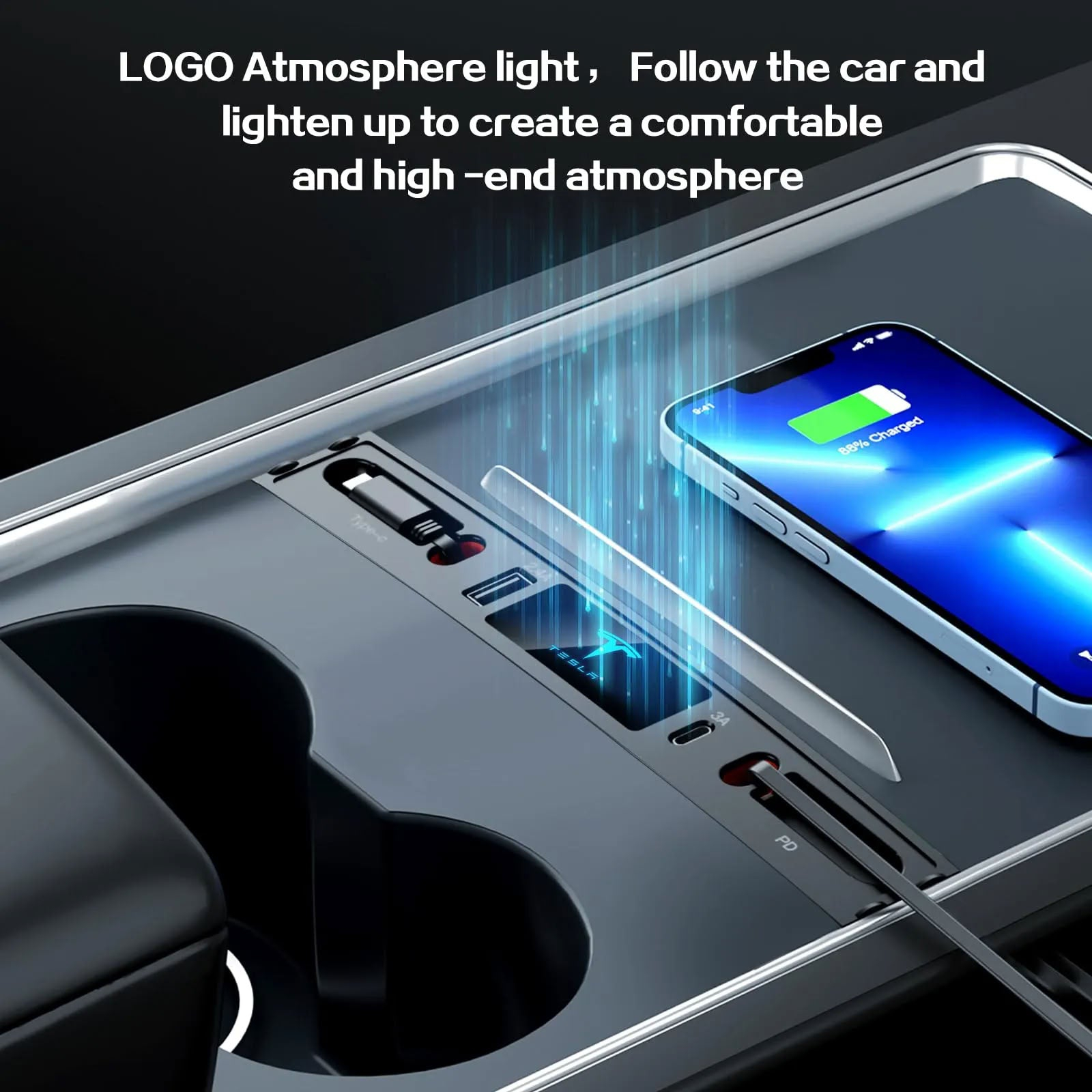 Retractable USB Hub for Tesla Model 3/Y